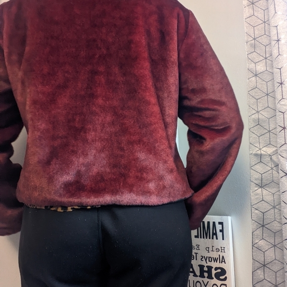 Red Faux Fur Jacket - Picture 3 of 7